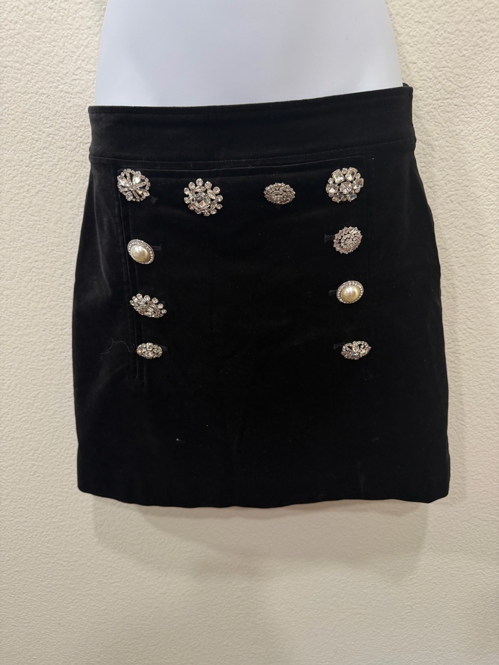 Veronica Beard Embellished Black Mini Skirt Size 2